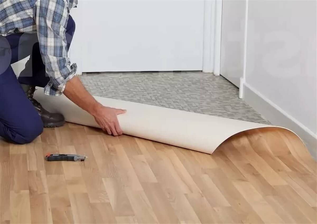 Как закрепить линолеум на бетонном полу?